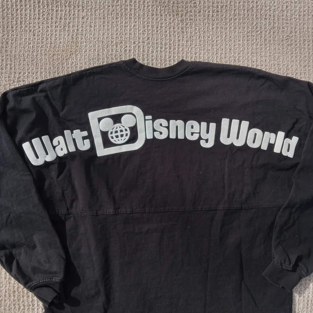 Walt Disney World Spirit Jersey Shirt Womens Medium Black Long Sleeve Pullover - Picture 4 of 8